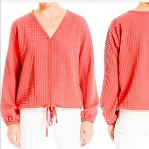 Max studio v neck drawstring hem sweater size S